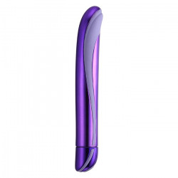 Фиолетовый металлический вибратор с силиконовыми вставками Vibe Therapy Exude - 17 см.