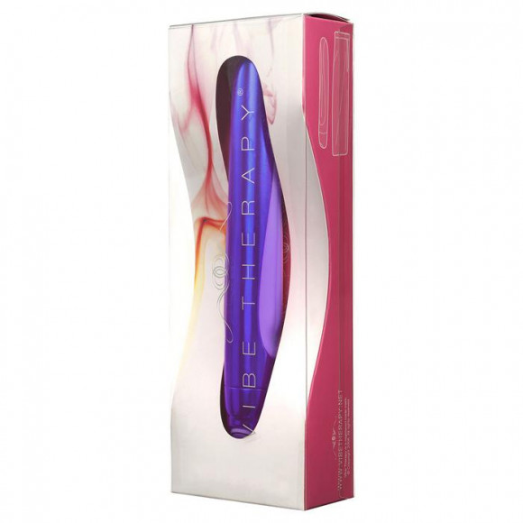 Фиолетовый металлический вибратор с силиконовыми вставками Vibe Therapy Exude - 17 см.