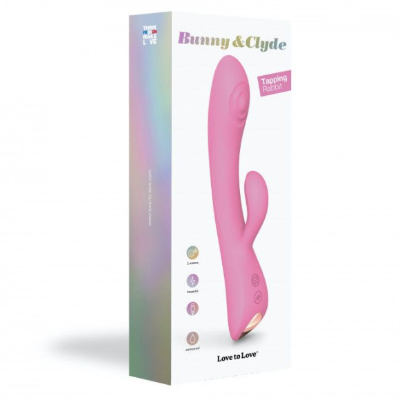 Розовый вибратор-кролик Bunny & Clyde - 22,5 см. Розовый вибратор-кролик Bunny & Clyde - 22,5 см.