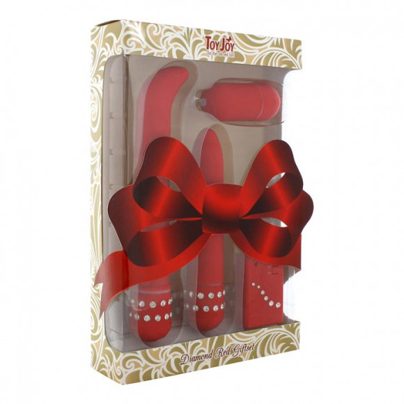 Изысканный красный набор вибромассажёров Diamond Red Giftset Remote 