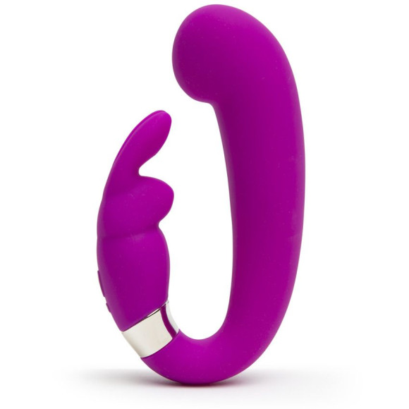 Лиловый вибратор Mini G-Spot Curve Vibe с клиторальным зайчиком Лиловый вибратор Mini G-Spot Curve Vibe с клиторальным зайчиком