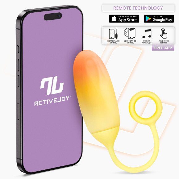 Желтое интерактивное виброяйцо Double Layer Egg