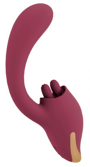 Малиновый вибратор с подвижными язычками 2 Function Vibrator - 20,6 см. Малиновый вибратор с подвижными язычками 2 Function Vibrator - 20,6 см.