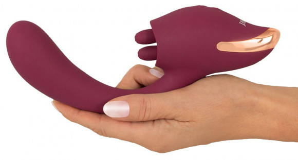 Малиновый вибратор с подвижными язычками 2 Function Vibrator - 20,6 см. Малиновый вибратор с подвижными язычками 2 Function Vibrator - 20,6 см.