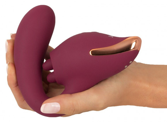 Малиновый вибратор с подвижными язычками 2 Function Vibrator - 20,6 см. Малиновый вибратор с подвижными язычками 2 Function Vibrator - 20,6 см.
