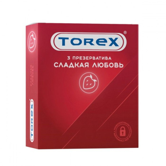 Презервативы Torex Сладкая любовь с ароматом клубники - 3 шт. Презервативы Torex Сладкая любовь с ароматом клубники - 3 шт.