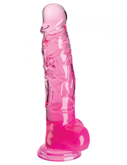 Розовый фаллоимитатор с мошонкой на присоске 8’’ Cock with Balls - 22,2 см. Розовый фаллоимитатор с мошонкой на присоске 8’’ Cock with Balls - 22,2 см.