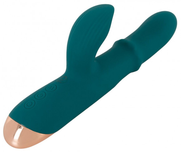 Зеленый вибратор-кролик с подвижным кольцом Thumping Rabbit Vibrator - 22,7 см. Зеленый вибратор-кролик с подвижным кольцом Thumping Rabbit Vibrator - 22,7 см.
