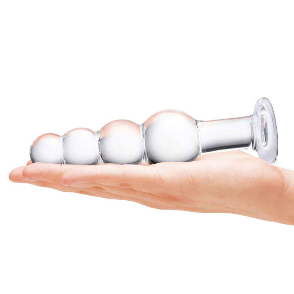 Прозрачная анальная пирамида 7,25 Beaded Butt Plug - 17 см. Прозрачная анальная пирамида 7,25 Beaded Butt Plug - 17 см.
