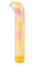 Желтый компактный вибратор из стекла Magic Cane - 12 см.
