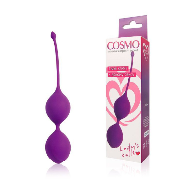Фиолетовые двойные вагинальные шарики с хвостиком Cosmo Фиолетовые двойные вагинальные шарики с хвостиком Cosmo