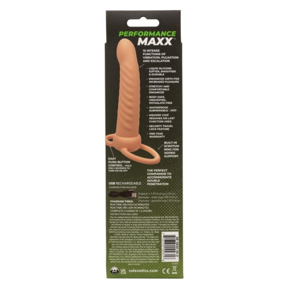 Телесная насадка для двойного проникновения Rechargeable Ribbed Dual Penetrator с вибрацией Телесная насадка для двойного проникновения Rechargeable Ribbed Dual Penetrator с вибрацией