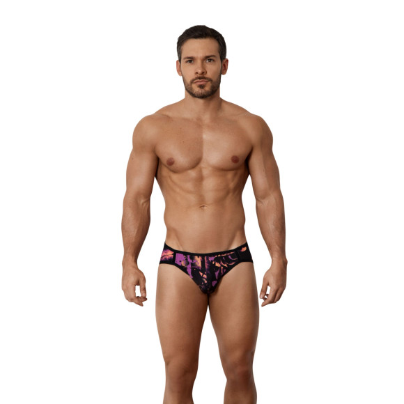 Черные принтованные трусы-джоки Natura Jockstrap Черные принтованные трусы-джоки Natura Jockstrap