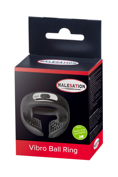 Черное эрекционное виброкольцо для пениса и мошонки Vibro Ball Ring Черное эрекционное виброкольцо для пениса и мошонки Vibro Ball Ring