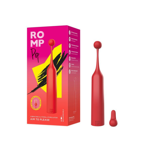 Красный клиторальный стимулятор Romp Pop Красный клиторальный стимулятор Romp Pop