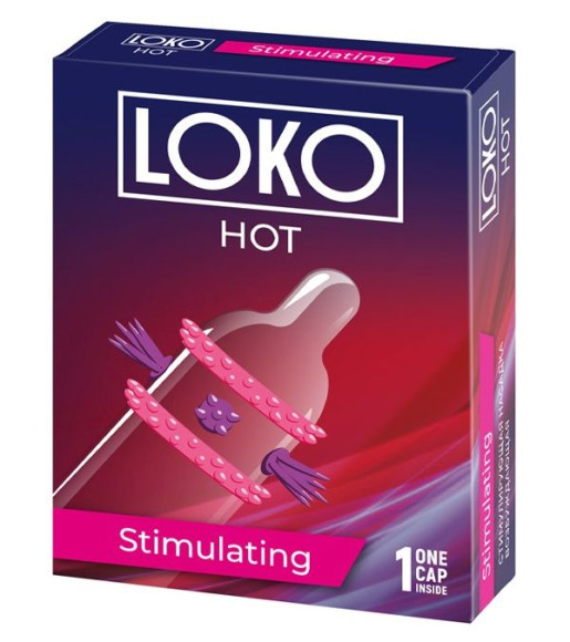 Стимулирующая насадка на пенис LOKO HOT с возбуждающим эффектом Стимулирующая насадка на пенис LOKO HOT с возбуждающим эффектом