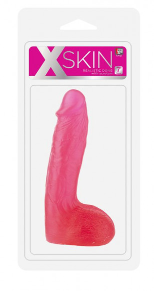 Розовый фаллоимитатор XSKIN 7 PVC DONG - 18 см. Розовый фаллоимитатор XSKIN 7 PVC DONG - 18 см.