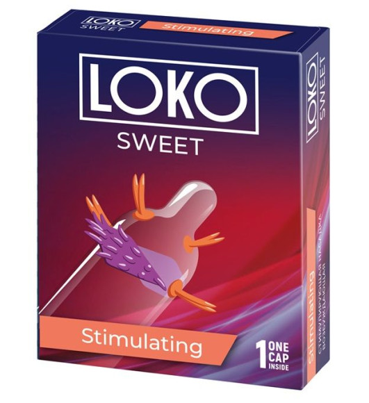 Стимулирующая насадка на пенис LOKO SWEET с возбуждающим эффектом Стимулирующая насадка на пенис LOKO SWEET с возбуждающим эффектом