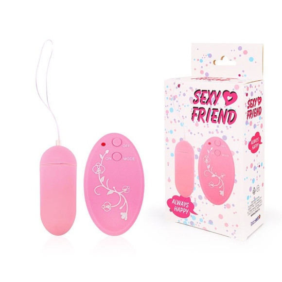Розовое виброяйцо Sexy Friend с 10 режимами вибрации Розовое виброяйцо Sexy Friend с 10 режимами вибрации