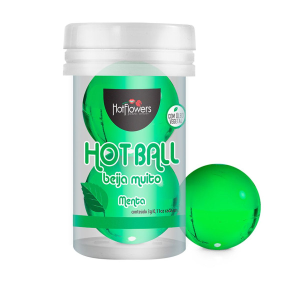 Лубрикант на масляной основе Hot Ball Beija Muito с ароматом мяты (2 шарика по 3 гр.) Лубрикант на масляной основе Hot Ball Beija Muito с ароматом мяты (2 шарика по 3 гр.)