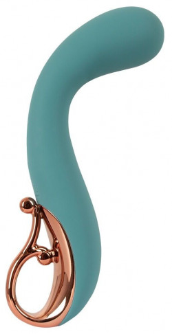 Бирюзовый вибратор для точки G The Magician G-Spot Vibrator - 19 см.