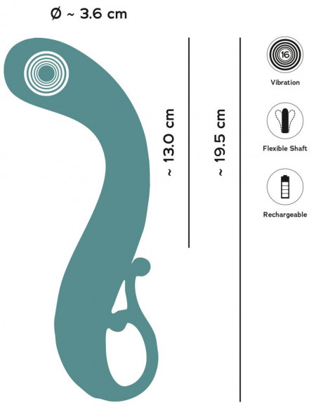 Бирюзовый вибратор для точки G The Magician G-Spot Vibrator - 19 см.