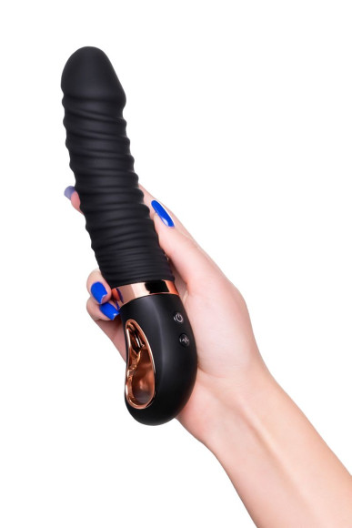 Черный вибратор Waname D-Splash Hurricane с ребрышками - 22,5 см. Черный вибратор Waname D-Splash Hurricane с ребрышками - 22,5 см.