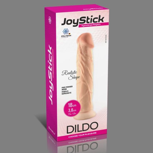 Телесный фаллоимитатор на присоске JoyStick - 18 см. Телесный фаллоимитатор на присоске JoyStick - 18 см.