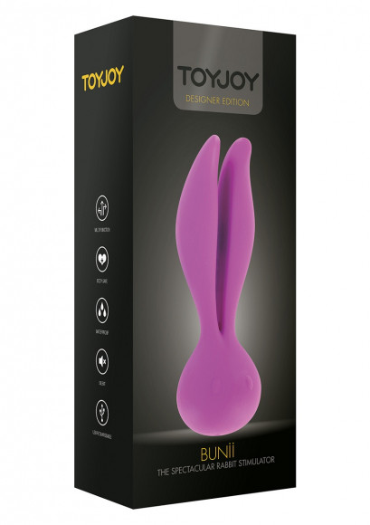 Фиолетовый вибростимулятор Bunii Rabbit - 14 см. Фиолетовый вибростимулятор Bunii Rabbit - 14 см.