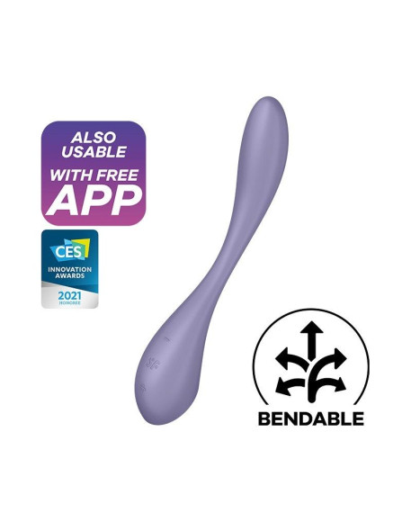 Сиреневый гибкий вибратор Satisfyer G-Spot Flex 5+ - 19,6 см. Сиреневый гибкий вибратор Satisfyer G-Spot Flex 5+ - 19,6 см.
