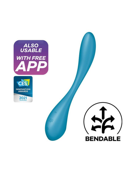 Синий гибкий вибратор Satisfyer G-Spot Flex 5+ - 19,6 см. Синий гибкий вибратор Satisfyer G-Spot Flex 5+ - 19,6 см.