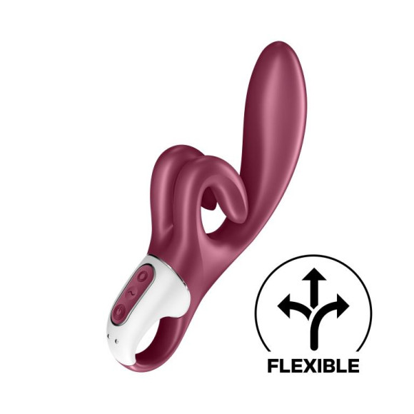 Бордовый вибратор-кролик Touch me - 21,2 см. Бордовый вибратор-кролик Touch me - 21,2 см.