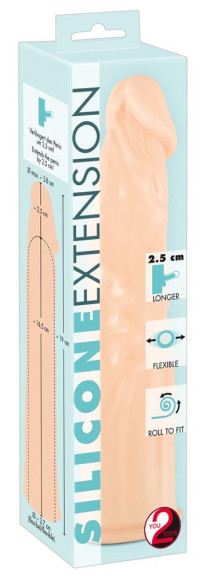 Телесная насадка-удлинитель Silicone Extension - 19 см. Телесная насадка-удлинитель Silicone Extension - 19 см.