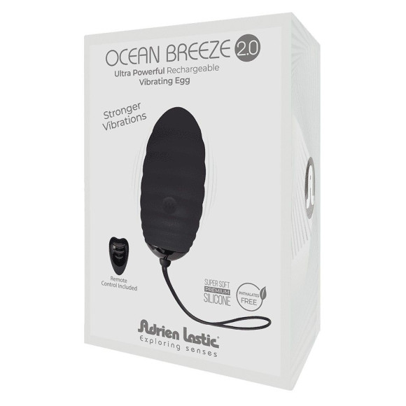 Черное виброяйцо с пультом ДУ Ocean Breeze 2.0 + LRS Черное виброяйцо с пультом ДУ Ocean Breeze 2.0 + LRS