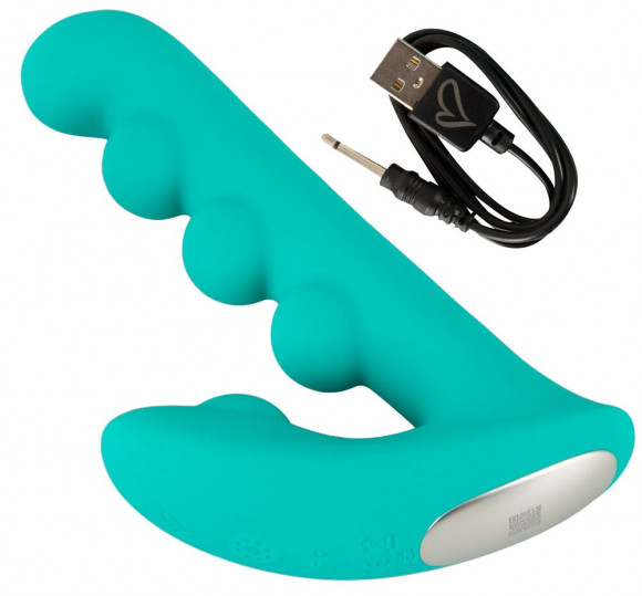 Зеленый вибратор SYLORA Unique Beads Vibrator - 17 см. Зеленый вибратор SYLORA Unique Beads Vibrator - 17 см.