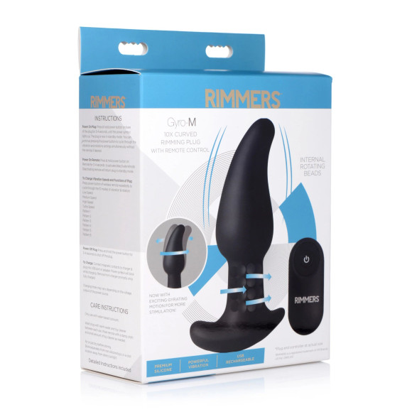 Черная анальная вибропробка с эффектом римминга Gyro M Curved Rimming Plug - 13,7 см. Черная анальная вибропробка с эффектом римминга Gyro M Curved Rimming Plug - 13,7 см.
