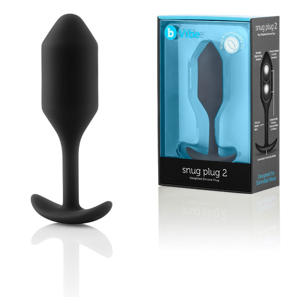 Чёрная пробка для ношения B-vibe Snug Plug 2 - 11,4 см. Чёрная пробка для ношения B-vibe Snug Plug 2 - 11,4 см.