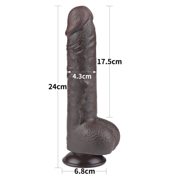 Коричневый фаллоимитатор 9.5 Sliding Skin Dual Layer Dong на присоске - 24 см. Коричневый фаллоимитатор 9.5 Sliding Skin Dual Layer Dong на присоске - 24 см.