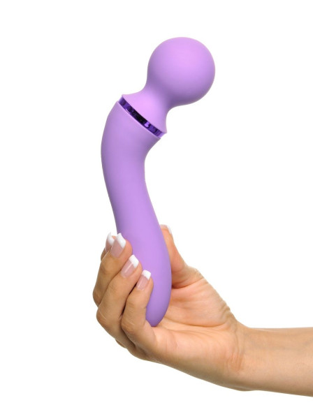 Фиолетовый двусторонний вибростимулятор Duo Wand Massage-Her - 19,6 см. Фиолетовый двусторонний вибростимулятор Duo Wand Massage-Her - 19,6 см.