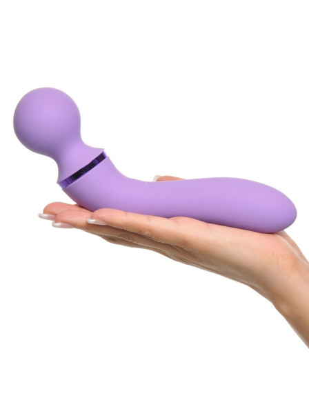 Фиолетовый двусторонний вибростимулятор Duo Wand Massage-Her - 19,6 см. Фиолетовый двусторонний вибростимулятор Duo Wand Massage-Her - 19,6 см.