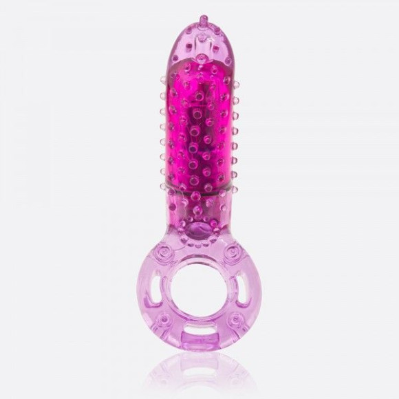 Фиолетовое эрекционное кольцо с вибрацией и пальчиком OYEAH PURPLE Фиолетовое эрекционное кольцо с вибрацией и пальчиком OYEAH PURPLE