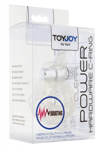 Прозрачное кольцо на пенис с вибрацией POWER HARDWARE C-RING