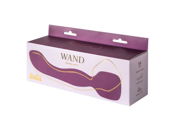 Фиолетовый двусторонний вибромассажер Heating Wand с нагревом - 22 см. Фиолетовый двусторонний вибромассажер Heating Wand с нагревом - 22 см.