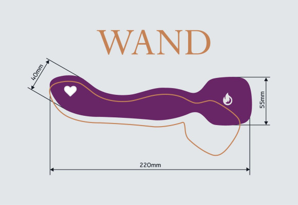 Фиолетовый двусторонний вибромассажер Heating Wand с нагревом - 22 см. Фиолетовый двусторонний вибромассажер Heating Wand с нагревом - 22 см.
