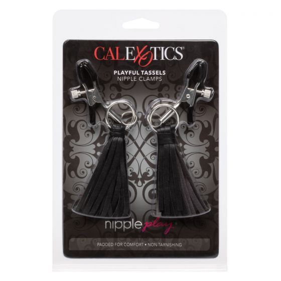 Зажимы на соски с кожаными кистями Playful Tassels Nipple Clamps Зажимы на соски с кожаными кистями Playful Tassels Nipple Clamps