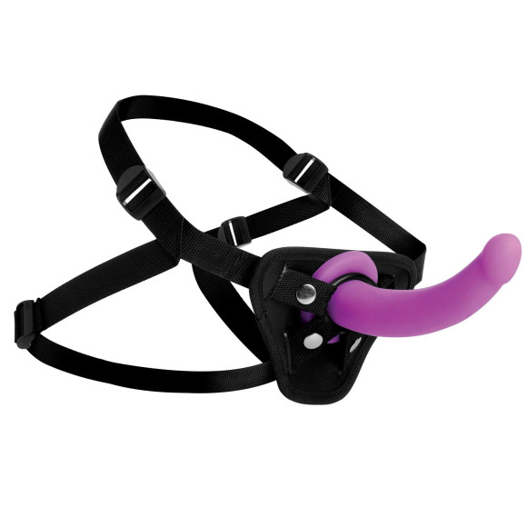 Лиловый поясной страпон Navigator Silicone G-Spot Dildo with Harness - 17,8 см. Лиловый поясной страпон Navigator Silicone G-Spot Dildo with Harness - 17,8 см.