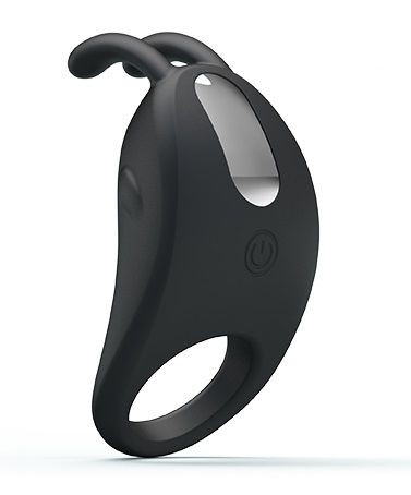 Чёрное эрекционное кольцо с вибрацией Rabbit Vibrator Чёрное эрекционное кольцо с вибрацией Rabbit Vibrator