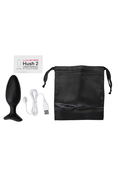 Черная анальная втулка LOVENSE Hush 2 (M) - 13,5 см. Черная анальная втулка LOVENSE Hush 2 (M) - 13,5 см.