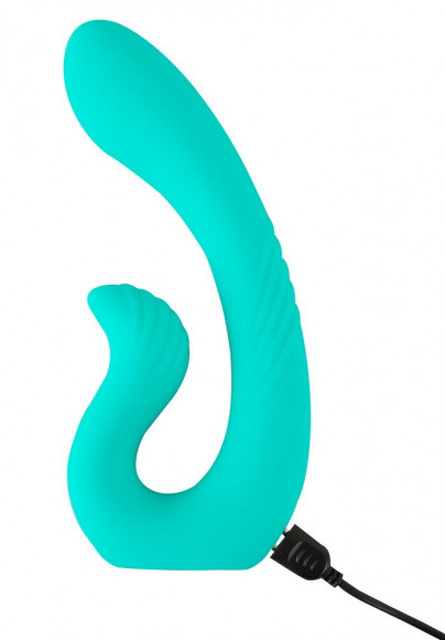 Бирюзовый вибратор NAIRA Dual Heads Vibrator - 17,5 см. Бирюзовый вибратор NAIRA Dual Heads Vibrator - 17,5 см.