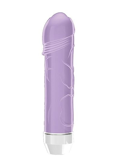 Фиолетовый вибратор Lenore с тонкими венками - 14,5 см. Фиолетовый вибратор Lenore с тонкими венками - 14,5 см.